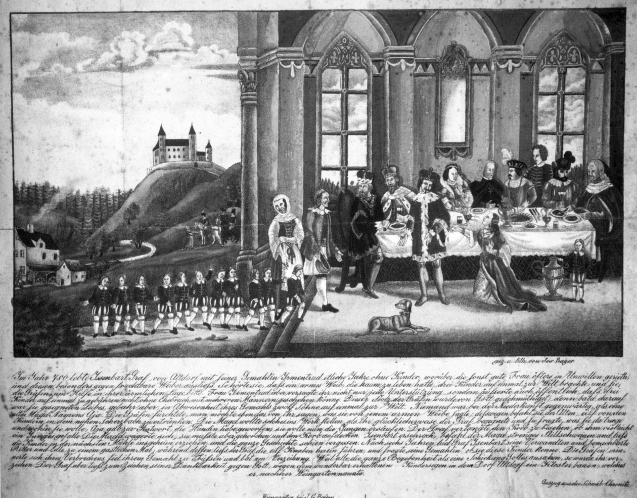 Welfensage rézmetszet alkotó: Joseph Bayer