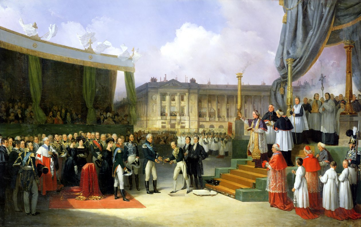 X. Károly (1757-1836) XVI. Lajos (1754-93) emlékművét avatta fel a Place de la Concorde-on, 1826. május 3-án, 1827. alkotó: Joseph Beaume