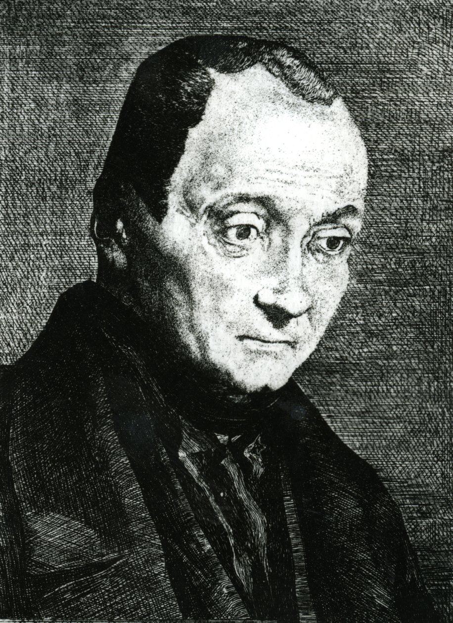 Auguste Comte, Felix Bracquemond metszet, 1851 alkotó: Joseph Benoit Guichard