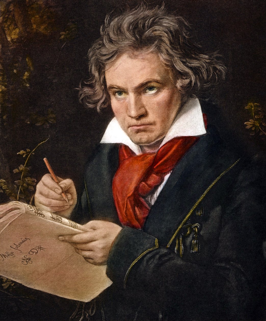 Ludwig van Beethoven Missa Solemnis színes litho kezében alkotó: Joseph Carl Stieler