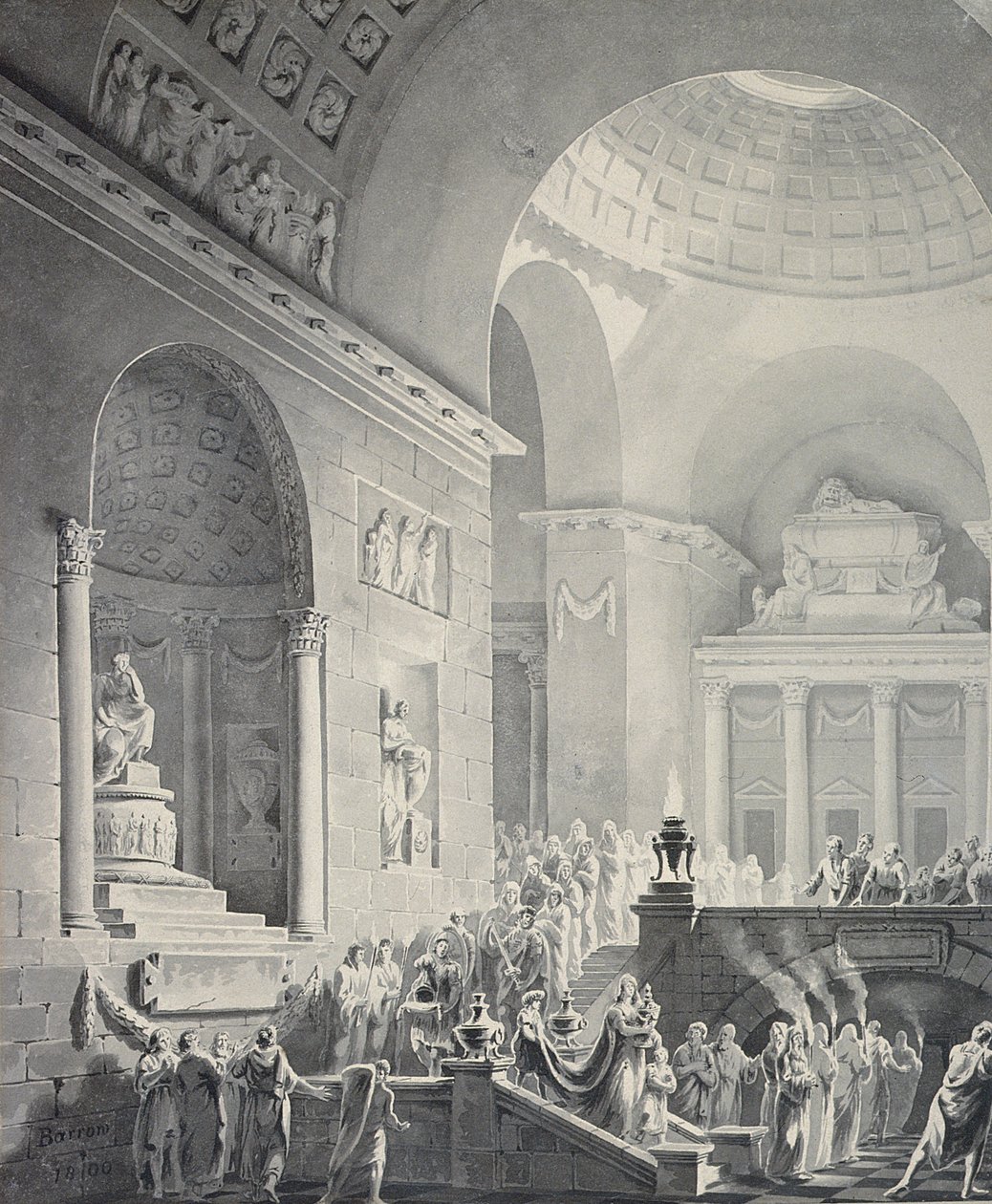 Jelenet egy klasszikus templomban: Egy harcos temetési menete alkotó: Joseph Charles Barrow