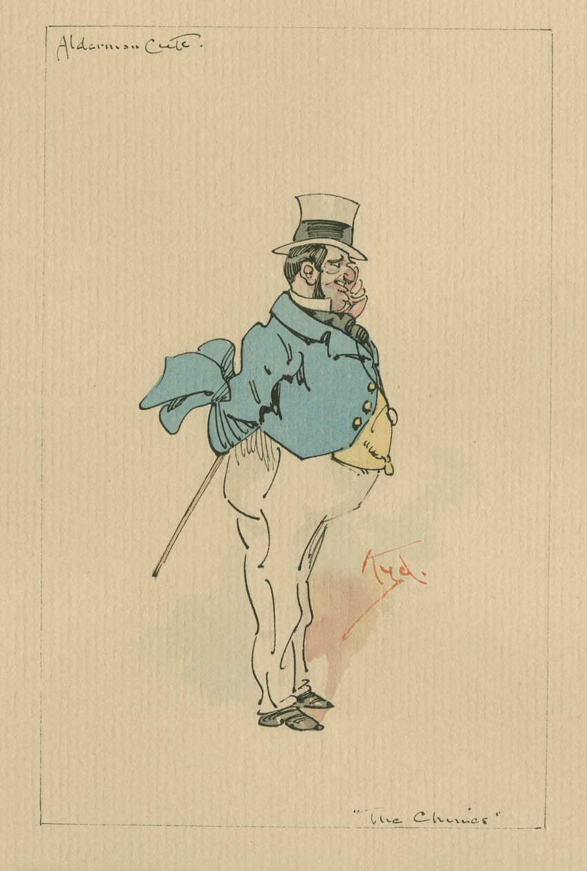Alderman Cute – The Chimes, 1920-as évek (toll és tinta WC-vel papíron) alkotó: Joseph Clayton Clarke