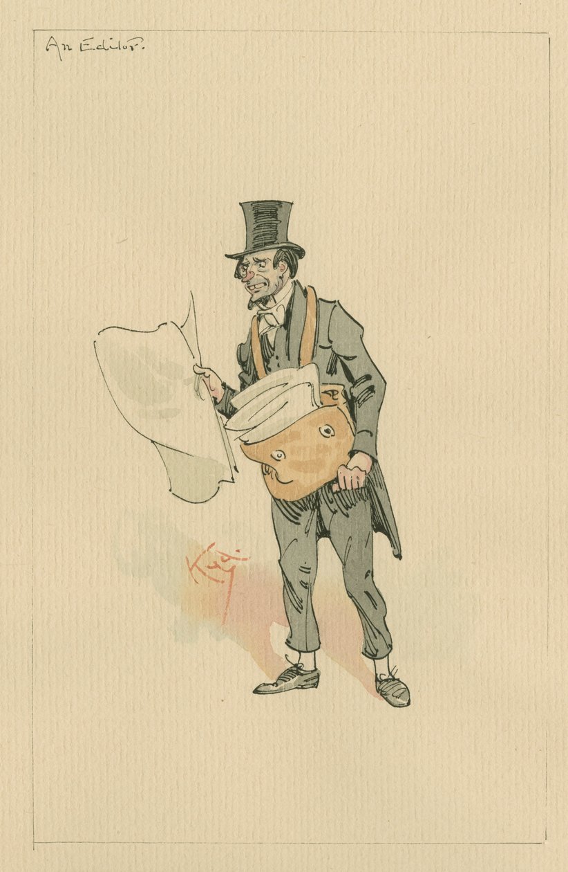 Egy szerkesztő, 1920-as évek (toll és tinta WC-vel papíron) alkotó: Joseph Clayton Clarke