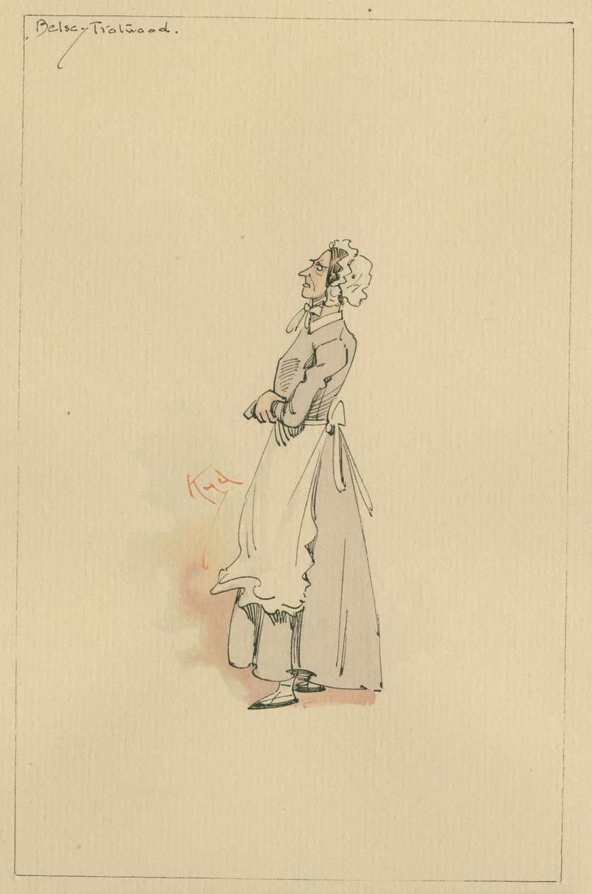 Betsey Trotwood, 1920-as évek (toll és tinta WC-vel papíron) alkotó: Joseph Clayton Clarke