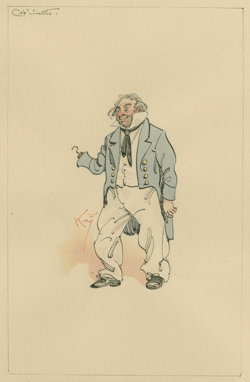 Cuttle kapitány, 1920-as évek (toll és tinta WC-vel papíron) alkotó: Joseph Clayton Clarke
