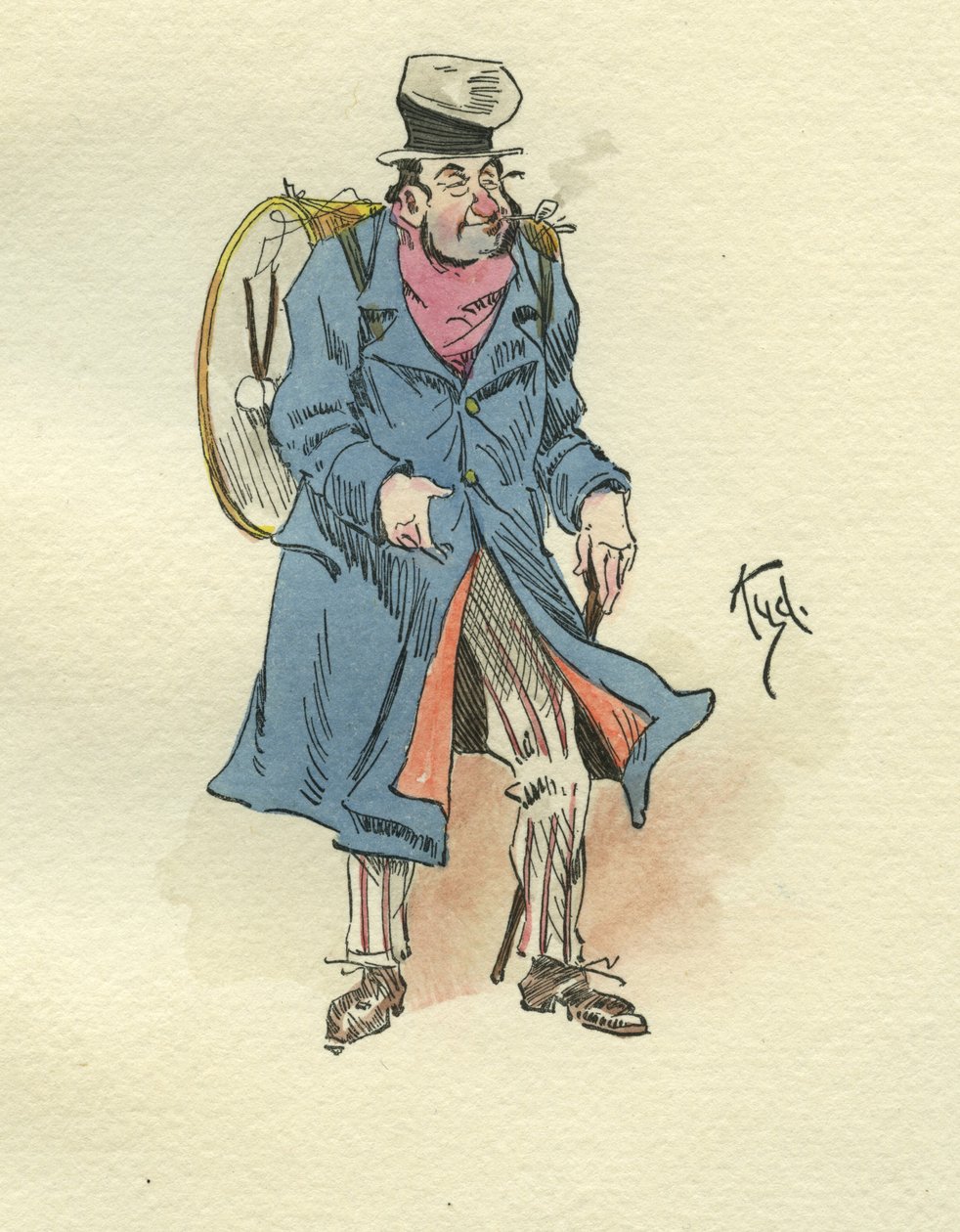 Dombey és fia karaktere (tinta és wc papíron) alkotó: Joseph Clayton Clarke