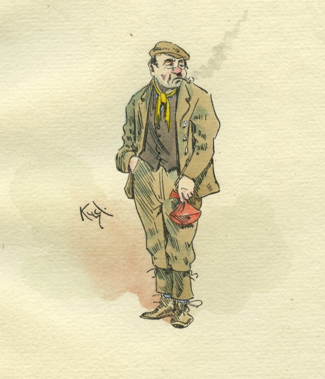 Oliver Twist karaktere (tinta és wc papíron) alkotó: Joseph Clayton Clarke