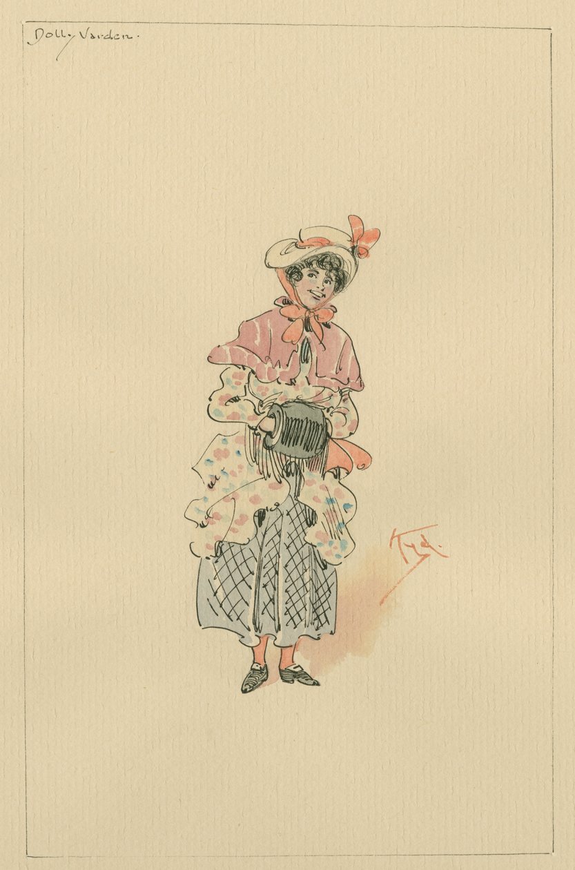 Dolly Varden, 1920-as évek (toll és tinta WC-vel papíron) alkotó: Joseph Clayton Clarke