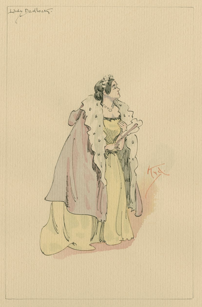 Lady Dedlock, 1920-as évek (toll és tinta WC-vel papíron) alkotó: Joseph Clayton Clarke