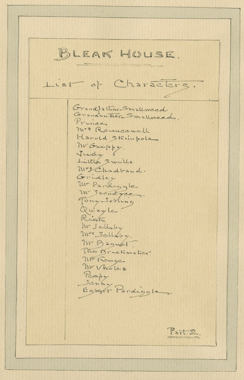Karakterek listája, 1920 körül (toll és tinta WC-vel papíron) alkotó: Joseph Clayton Clarke