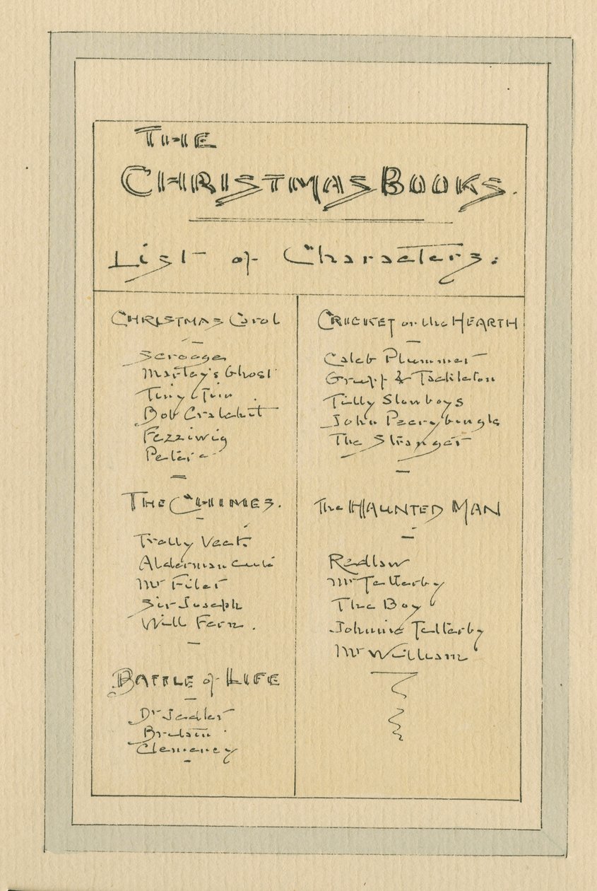 Karakterek listája, 1920 körül (toll és tinta WC-vel papíron) alkotó: Joseph Clayton Clarke