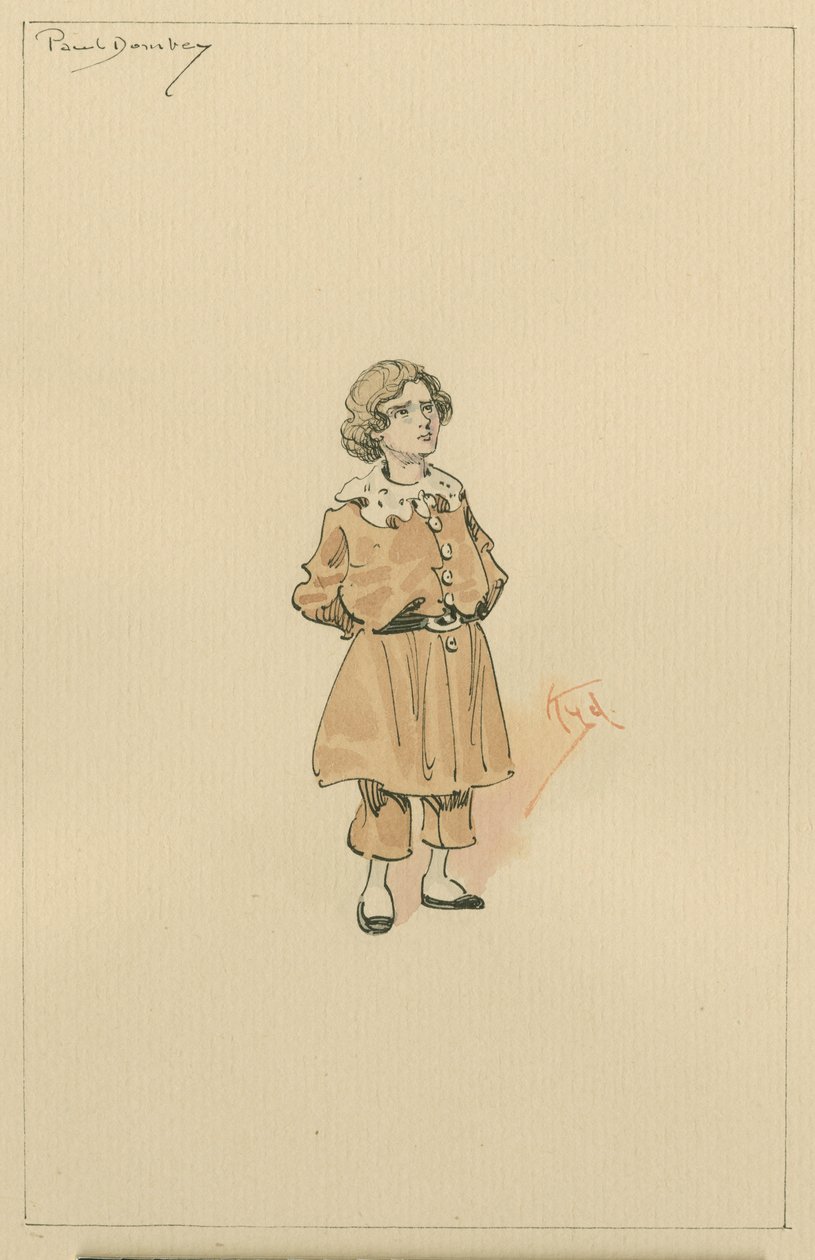 Kis Paul Dombey, 1920-as évek (toll és tinta WC-vel papíron) alkotó: Joseph Clayton Clarke