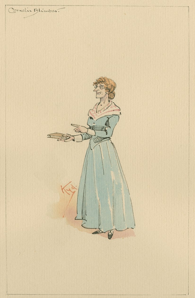 Miss Cornelia Blimber, 1920-as évek (toll és tinta WC-vel papíron) alkotó: Joseph Clayton Clarke