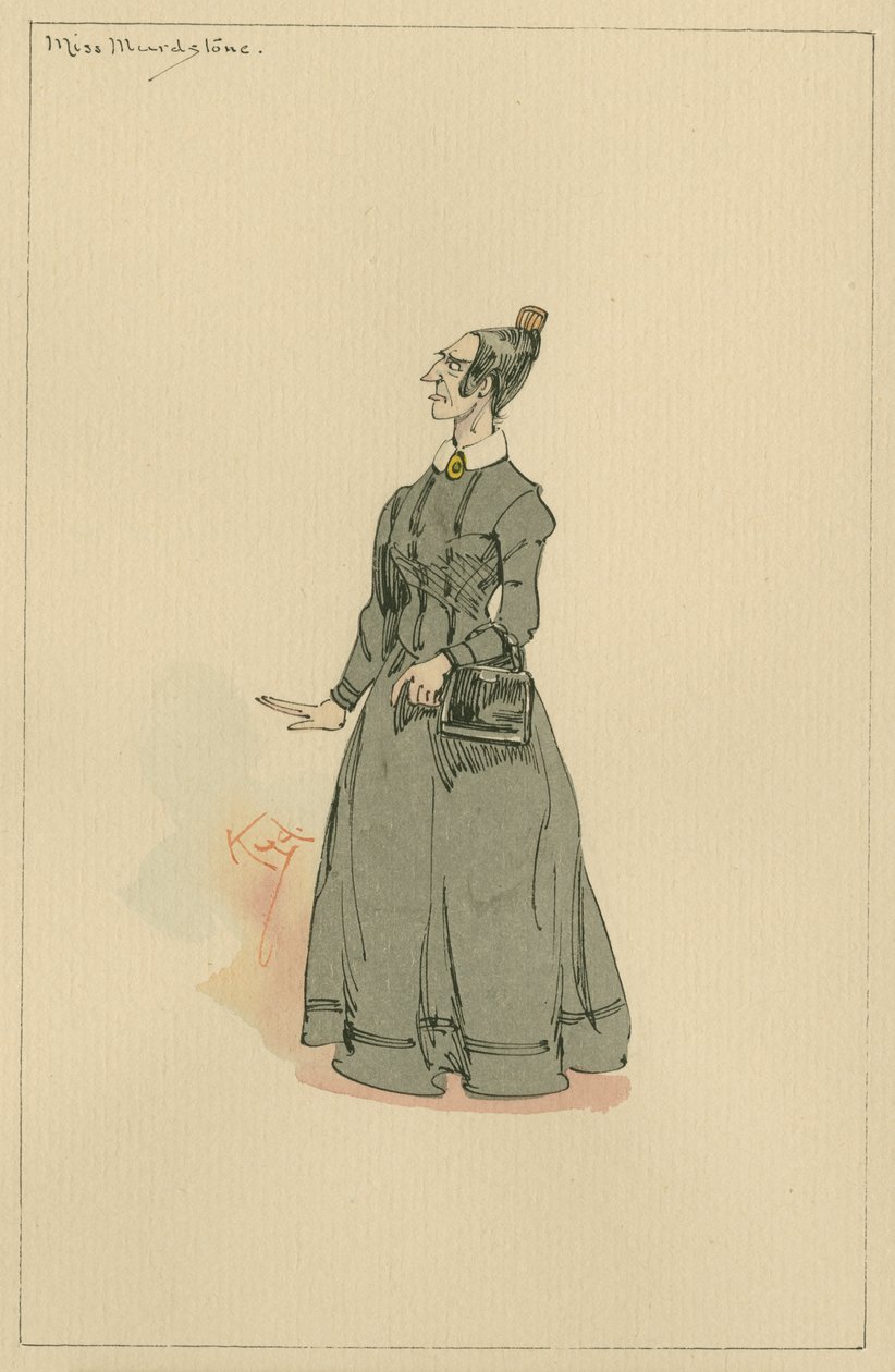 Miss Murdstone, 1920-as évek (toll és tinta WC-vel papíron) alkotó: Joseph Clayton Clarke