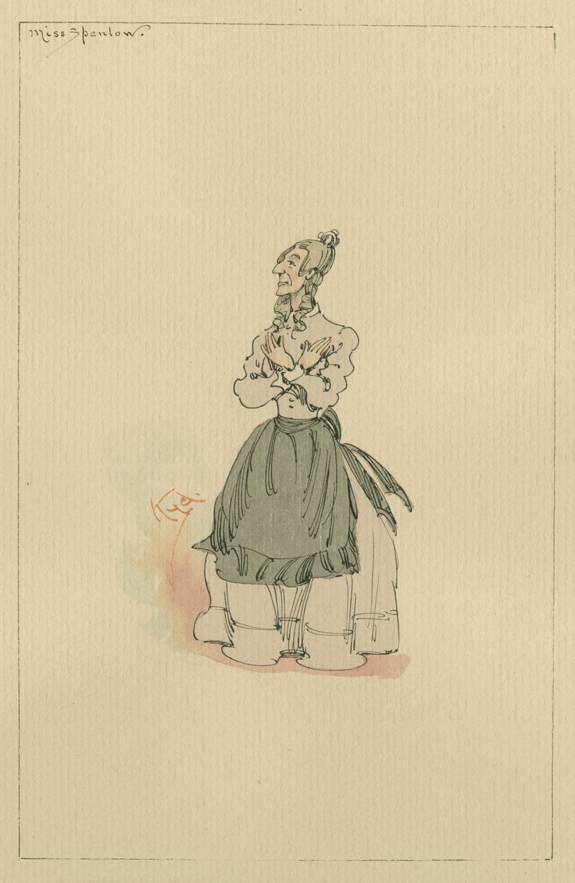 Miss Spenlow, 1920-as évek (toll és tinta WC-vel papíron) alkotó: Joseph Clayton Clarke