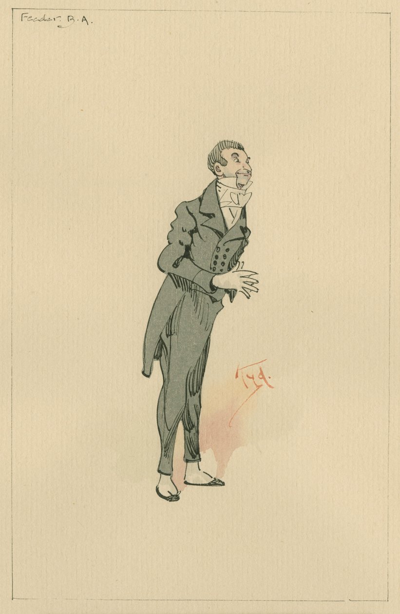 B. A. Feeder úr, 1920-as évek (toll és tinta WC-vel papíron) alkotó: Joseph Clayton Clarke