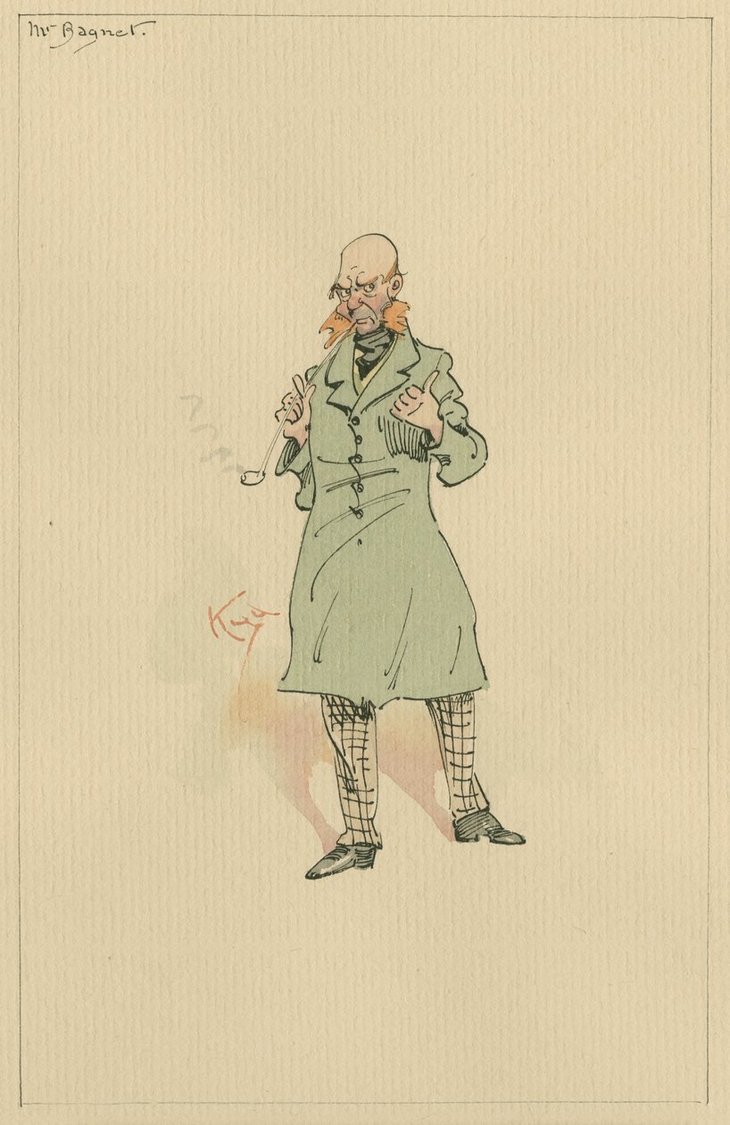Bagnet úr, 1920-as évek (toll és tinta WC-vel papíron) alkotó: Joseph Clayton Clarke