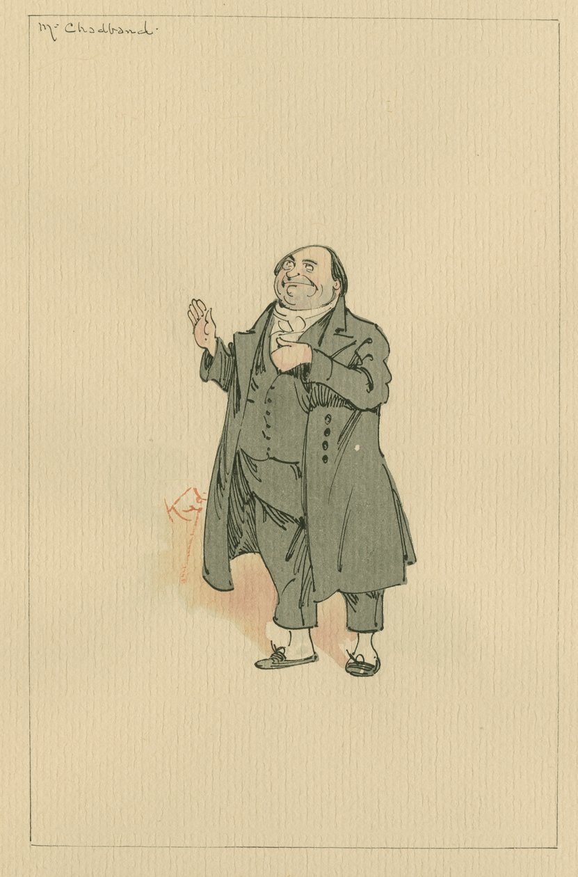 Mr Chadband, 1920-as évek (toll és tinta WC-vel papíron) alkotó: Joseph Clayton Clarke