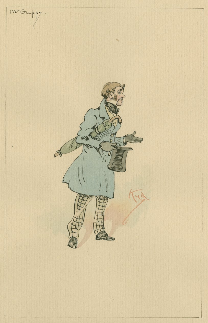 Mr Guppy, 1920-as évek körül (toll és tinta, wc-vel, papírra) alkotó: Joseph Clayton Clarke