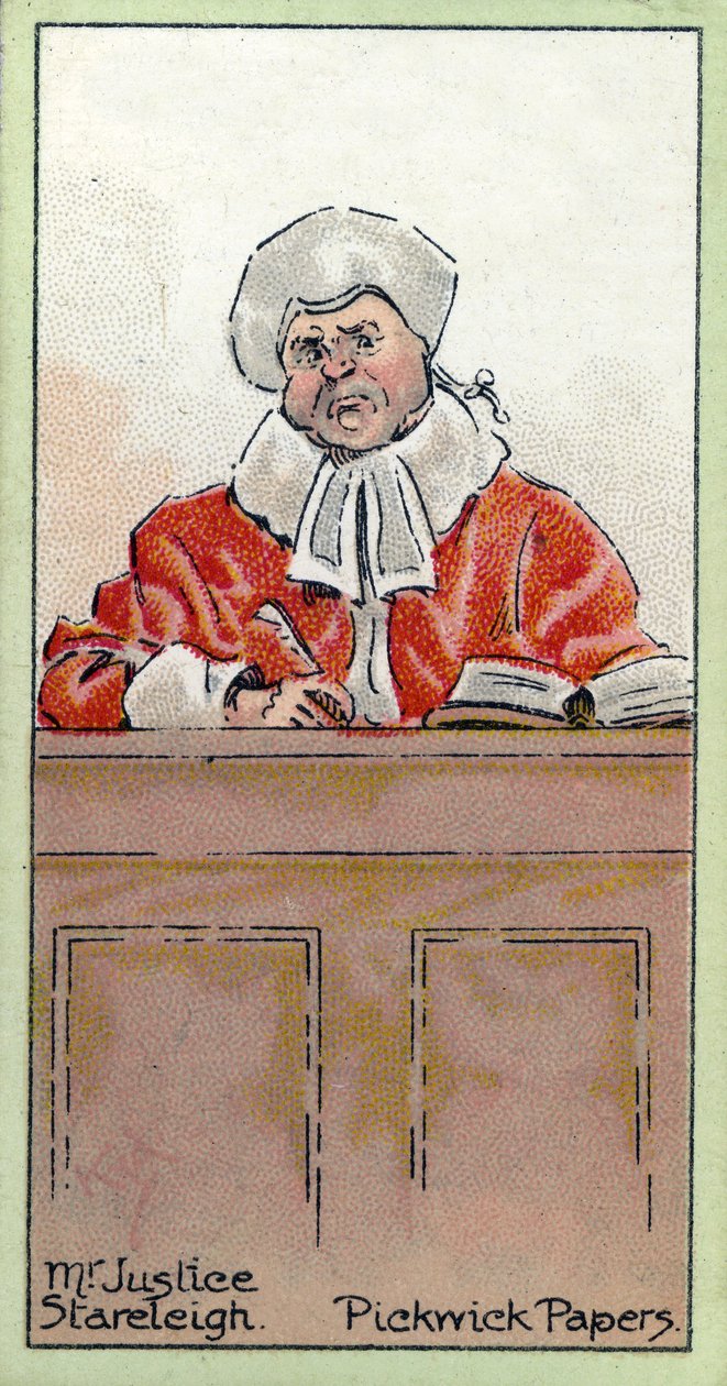 Mr. Justice Stareleigh, Charles Dickens „The Pickwick Papers” című művéből, 1923 alkotó: Joseph Clayton Clarke