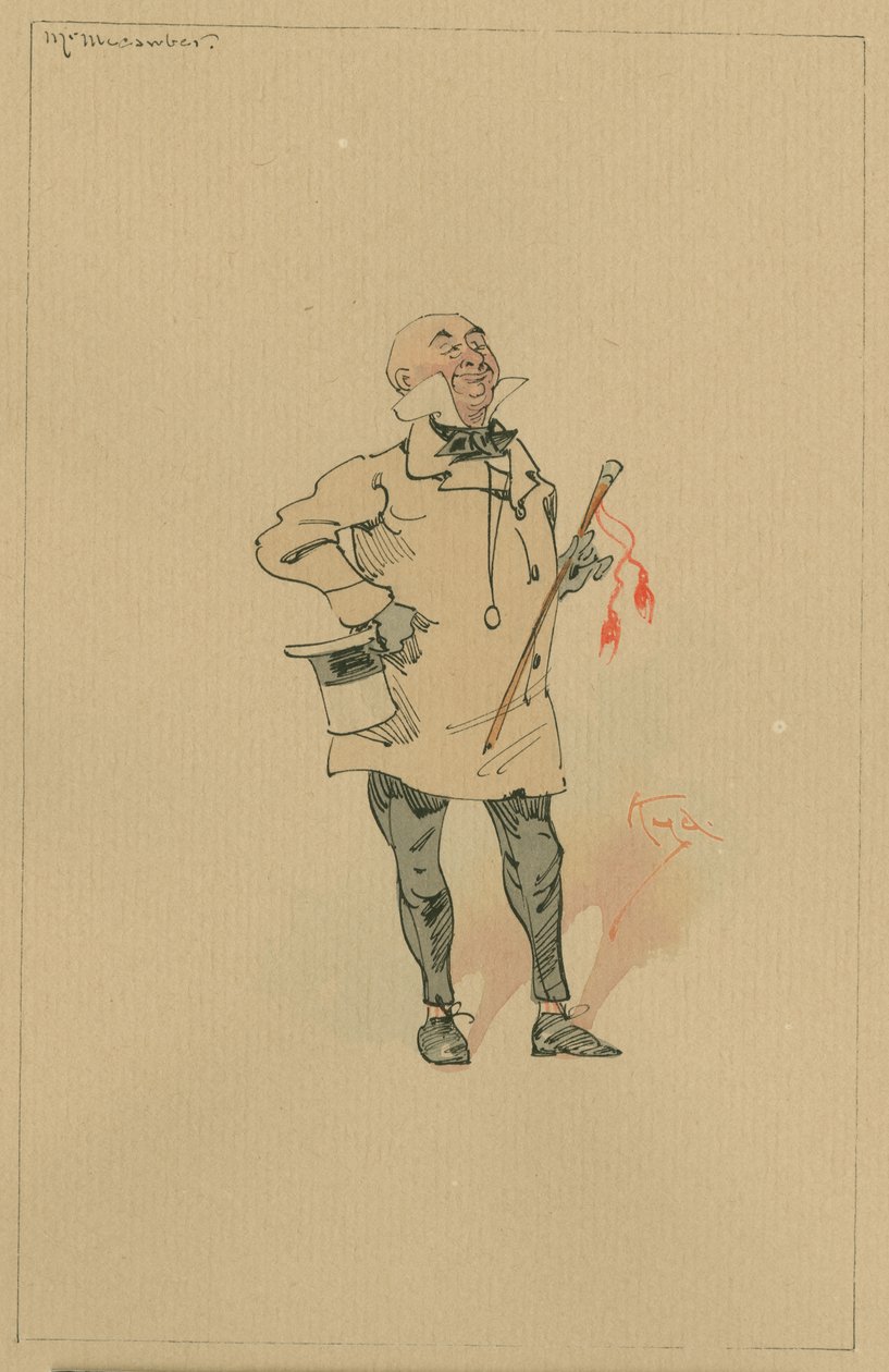 Micawber úr, 1920-as évek (toll és tinta WC-vel papíron) alkotó: Joseph Clayton Clarke