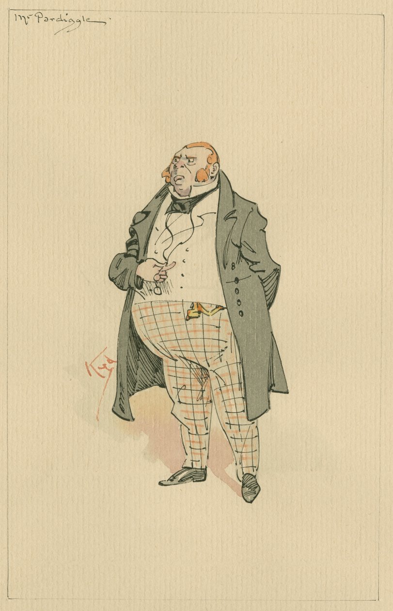 Mr Pardiggle, 1920-as évek körül (toll és tinta, wc-vel, papír) alkotó: Joseph Clayton Clarke