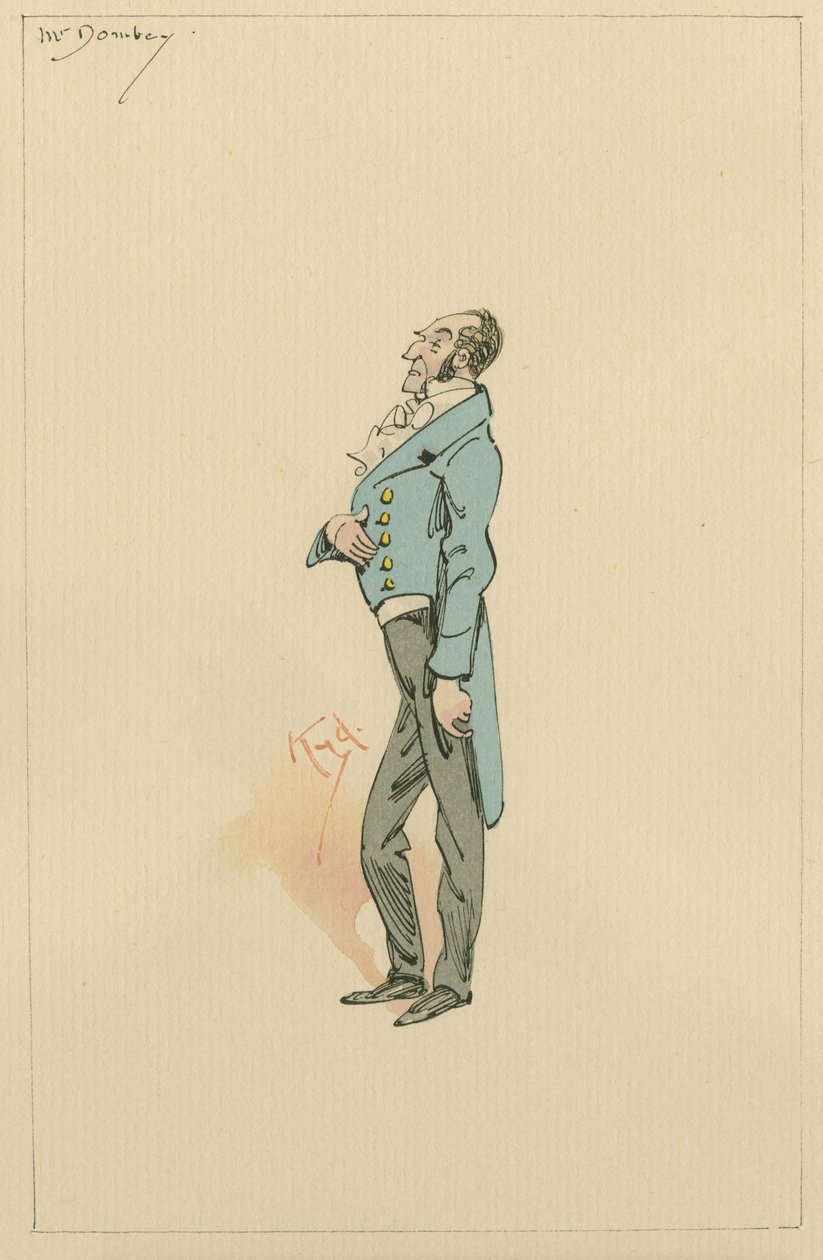 Mr Paul Dombey, 1920 körüli évek (toll és tinta, wc-vel, papír) alkotó: Joseph Clayton Clarke