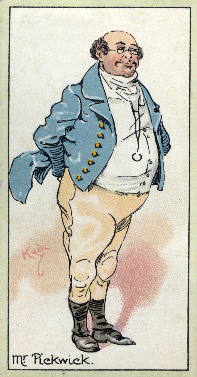 Pickwick úr, Charles Dickens „The Pickwick-papírjainak” hőse, 1923 alkotó: Joseph Clayton Clarke