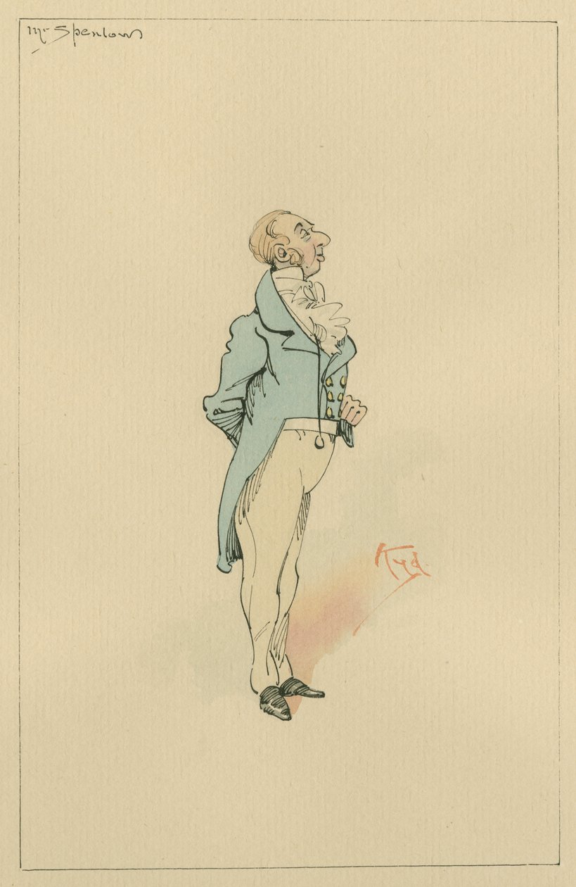 Mr Spenlow, 1920-as évek (toll és tinta WC-vel papíron) alkotó: Joseph Clayton Clarke
