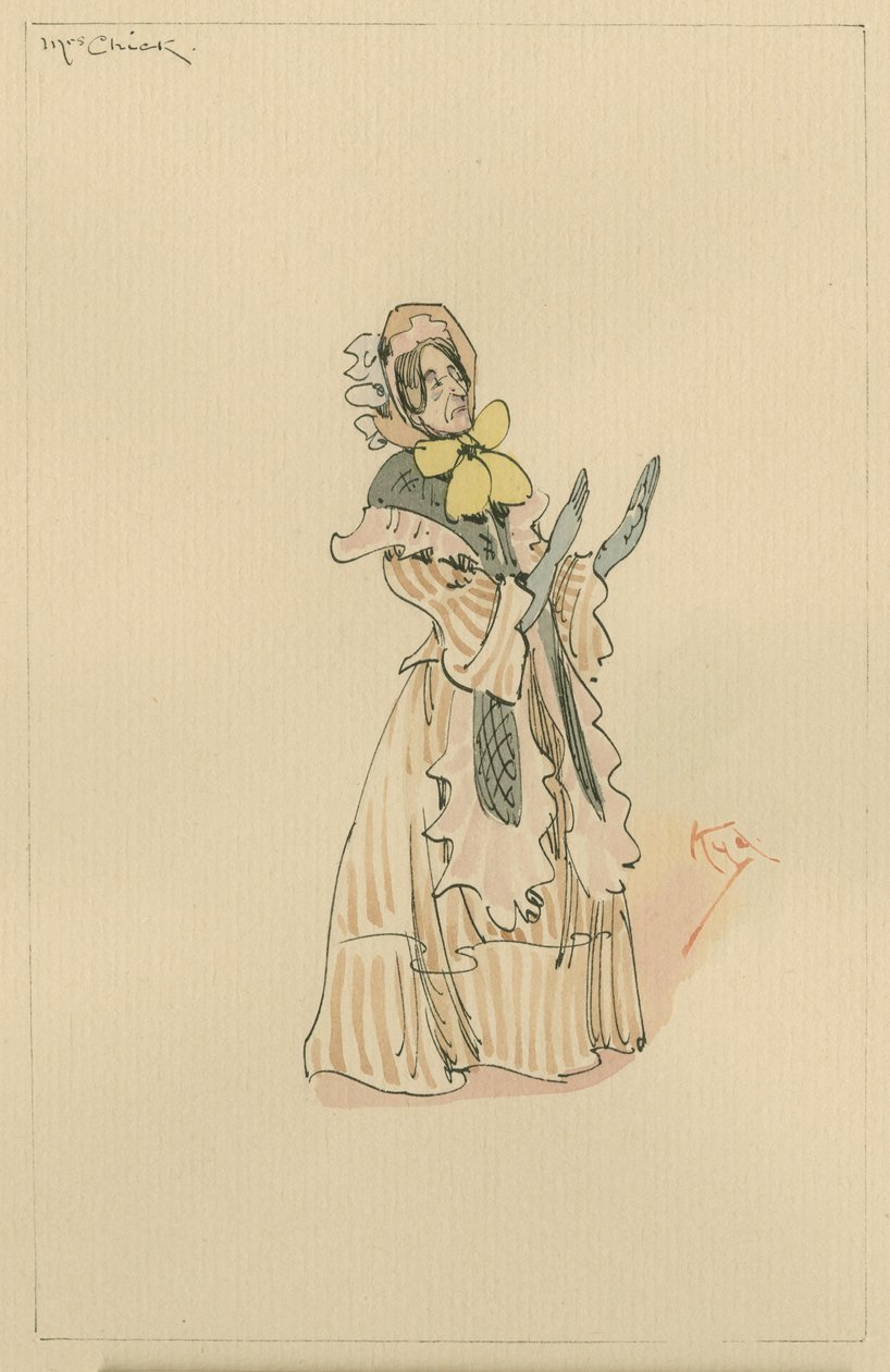 Mrs Chick, 1920-as évek (toll és tinta WC-vel papíron) alkotó: Joseph Clayton Clarke