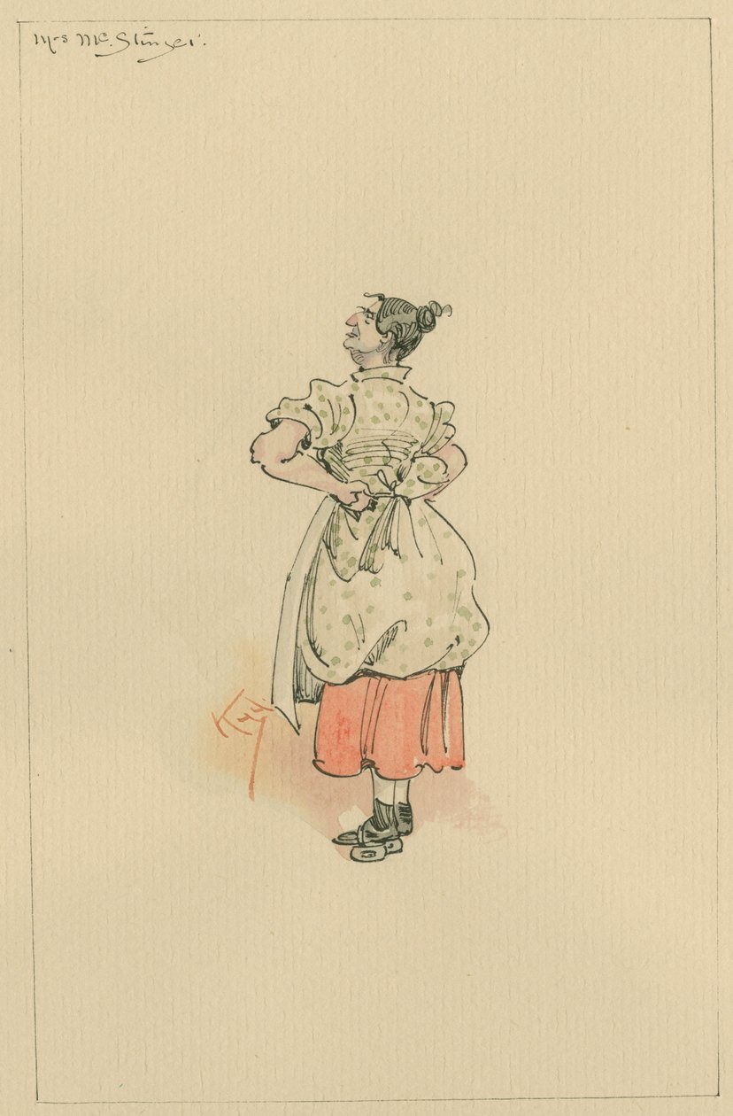 Mrs MacStinger, 1920-as évek (toll és tinta WC-vel papíron) alkotó: Joseph Clayton Clarke