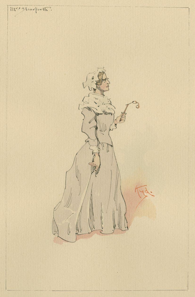 Mrs Steerforth, 1920-as évek (toll és tinta WC-vel papíron) alkotó: Joseph Clayton Clarke