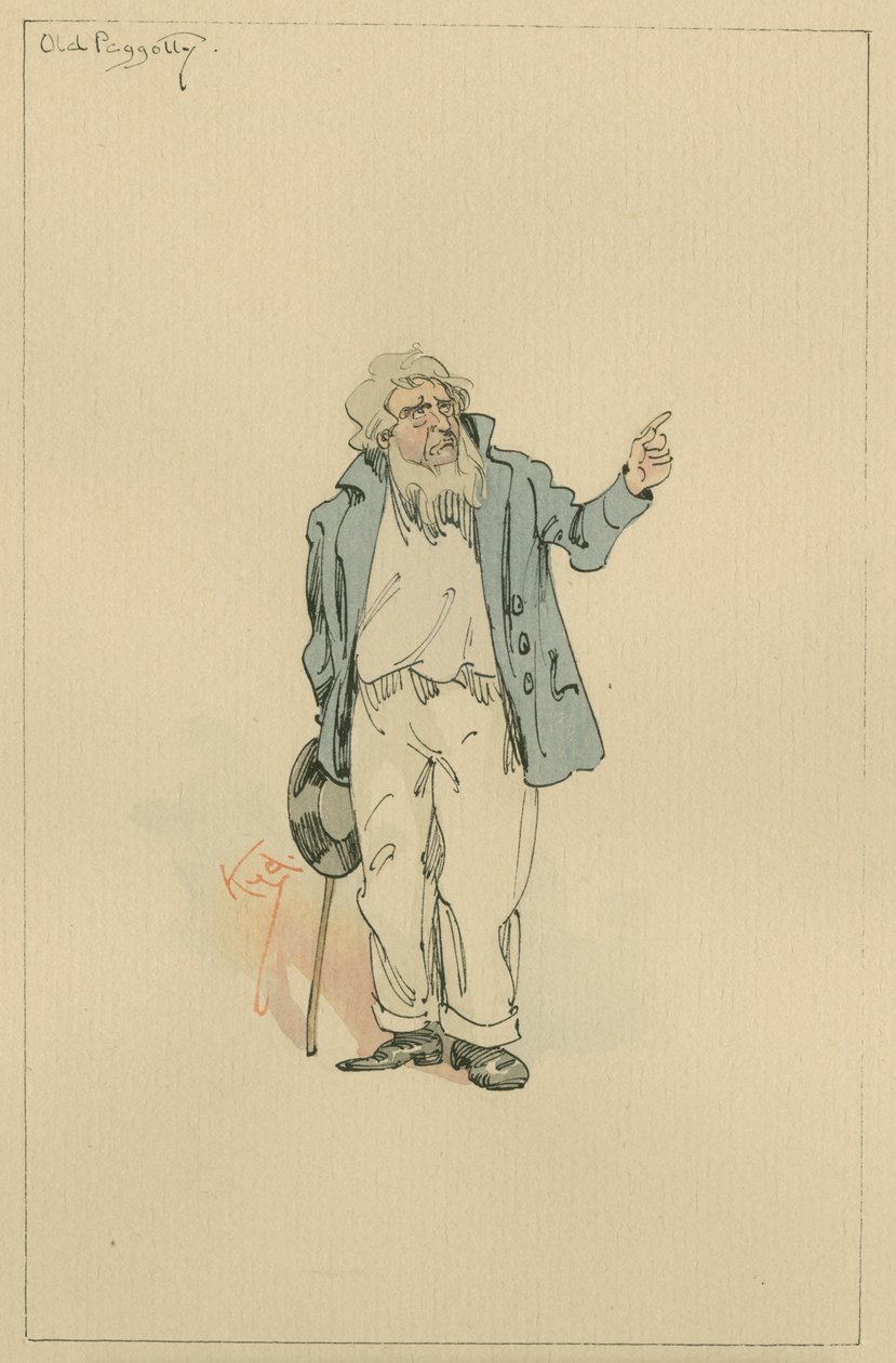 Old Peggotty, 1920-as évek körül (toll és tinta, wc-vel, papír) alkotó: Joseph Clayton Clarke