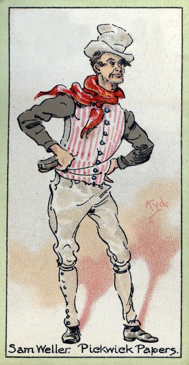 Sam Weller, Charles Dickens „The Pickwick Papers” című művéből, 1923 alkotó: Joseph Clayton Clarke