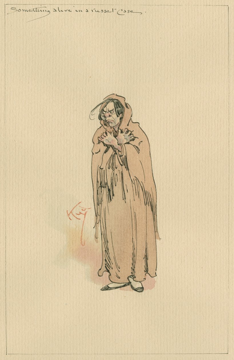 Something Alive in Russett Case, 1920-as évek (toll és tinta WC-vel a papíron) alkotó: Joseph Clayton Clarke