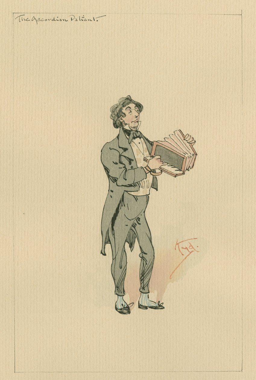 A harmonikabeteg, 1920-as évek (toll és tinta WC-vel papíron) alkotó: Joseph Clayton Clarke