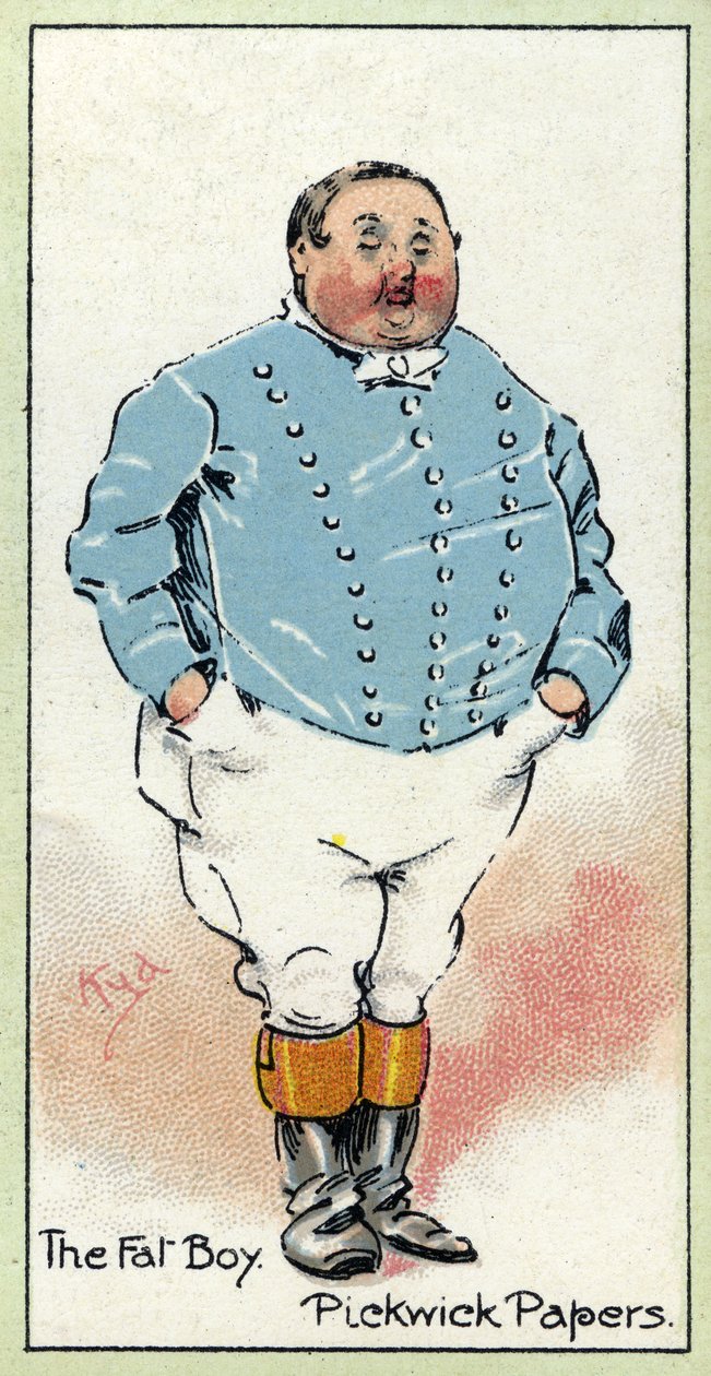 A kövér fiú, a Pickwick-papírokból, Charles Dickens, 1923 alkotó: Joseph Clayton Clarke
