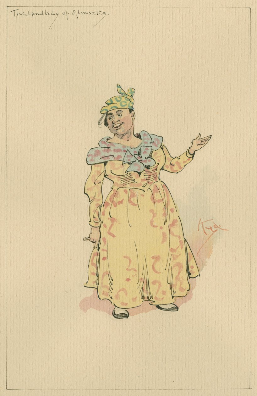 Almack gazdasszonya, 1920-as évek (toll és tinta WC-vel papíron) alkotó: Joseph Clayton Clarke