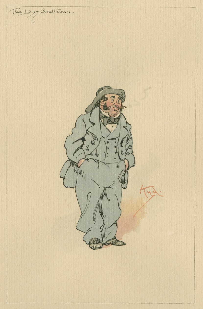 The Lazy Gentleman, 1920-as évek (toll és tinta WC-vel papíron) alkotó: Joseph Clayton Clarke