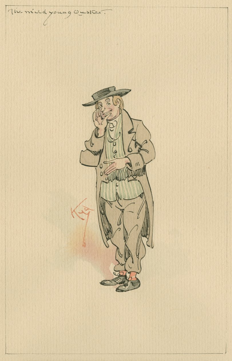The Mild Young Quaker, 1920-as évek (toll és tinta WC-vel papíron) alkotó: Joseph Clayton Clarke