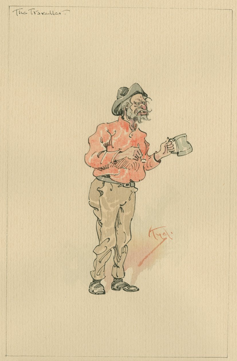 The Traveller, 1920-as évek (toll és tinta WC-vel papíron) alkotó: Joseph Clayton Clarke