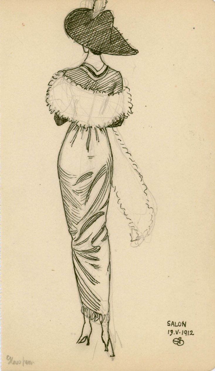 SZALON, 1912. május 19. (ceruza, toll és tinta papíron) alkotó: Joseph Edward Southall