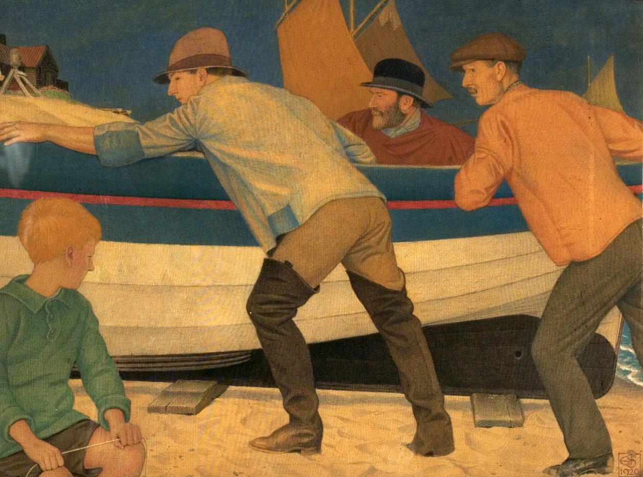 Fel a tengerből, 1920 (tempera szöveten) alkotó: Joseph Edward Southall