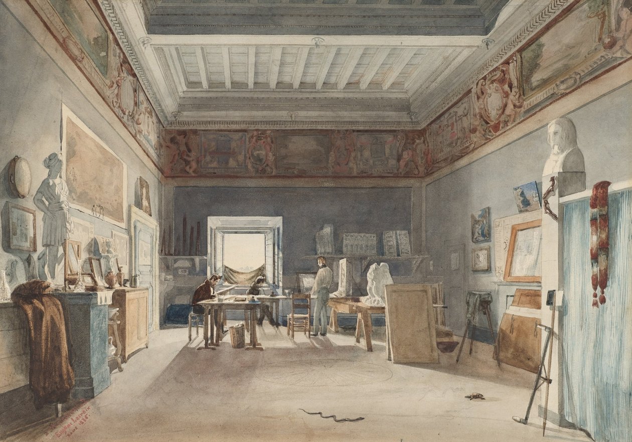 Stúdió a Villa Medici -ben, Rómában alkotó: Joseph Eugène Lacroix