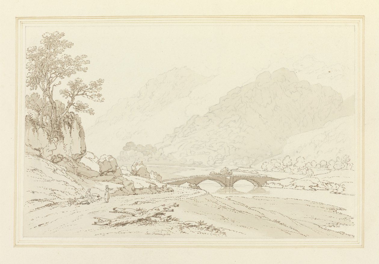 The Grange of Borrodale (toll és tinta wc-vel grafit felett, szőtt papíron) alkotó: Joseph Farington