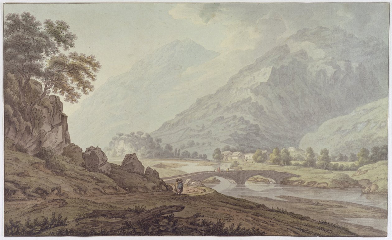 The Grange of Borrodale (toll és tinta wc-vel grafit felett, szőtt papíron) alkotó: Joseph Farington