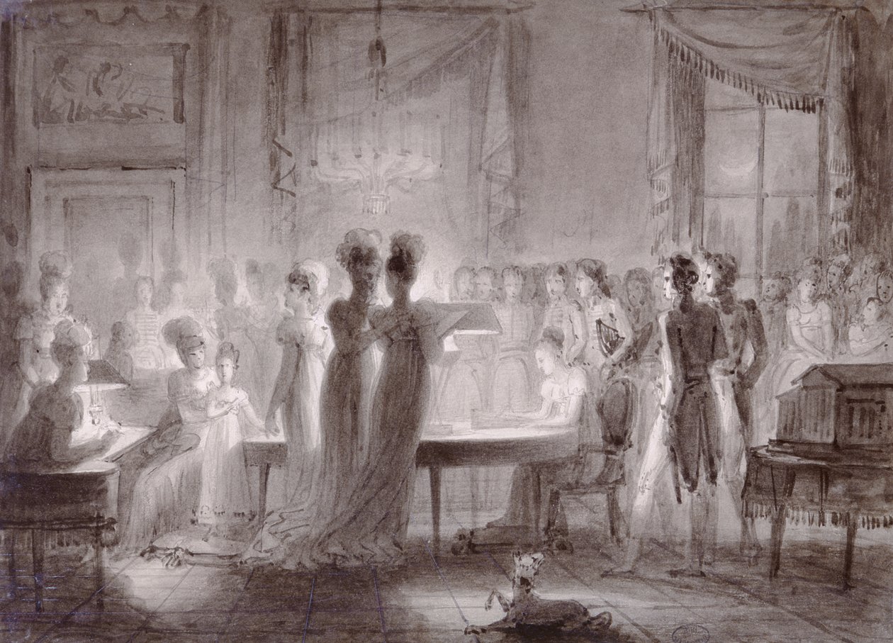 A Sala Meridiana a Pitti-palotában, 1813 alkotó: Joseph Franque
