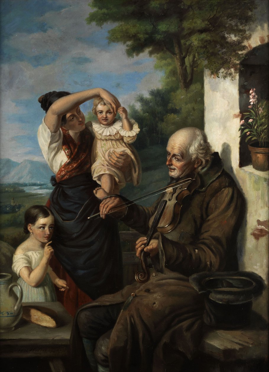 Régi koldus zenész. alkotó: Joseph Haier