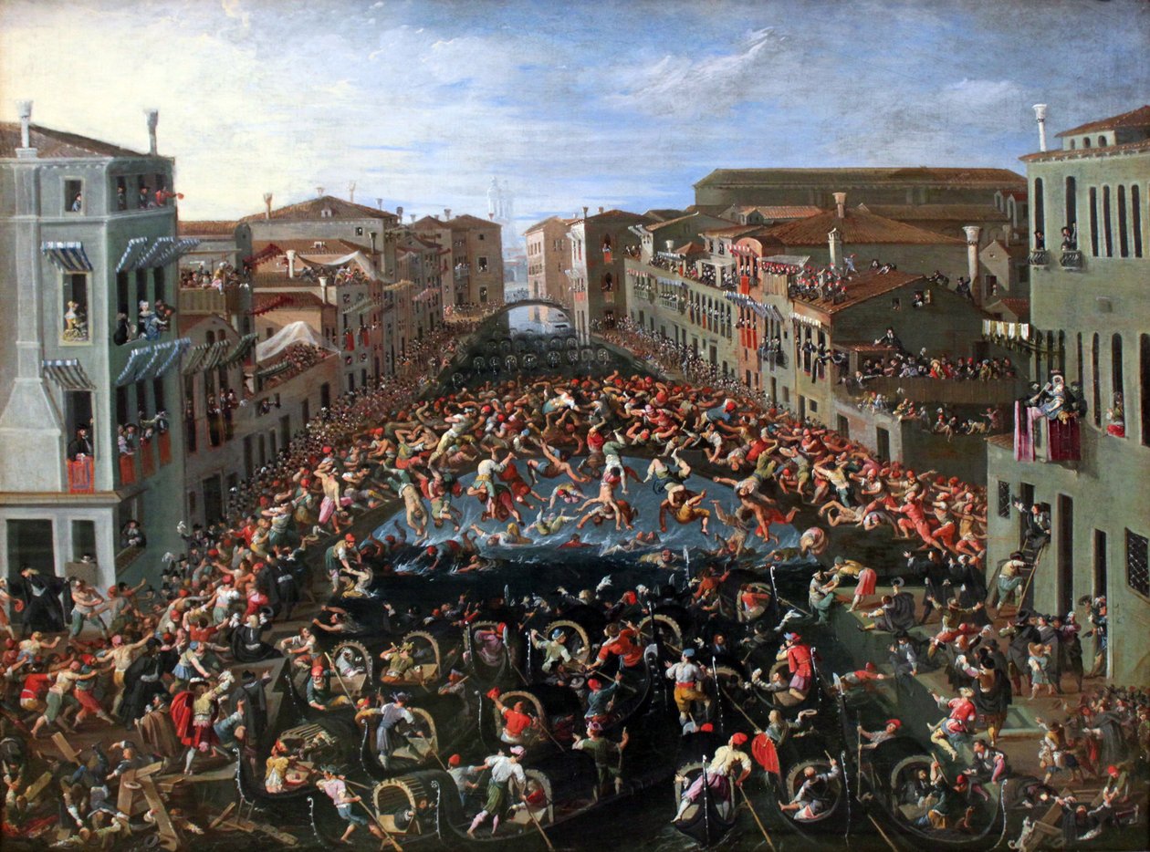 Verseny a velencei Ponte dei Pugni -n alkotó: Joseph Heintz der Jüngere