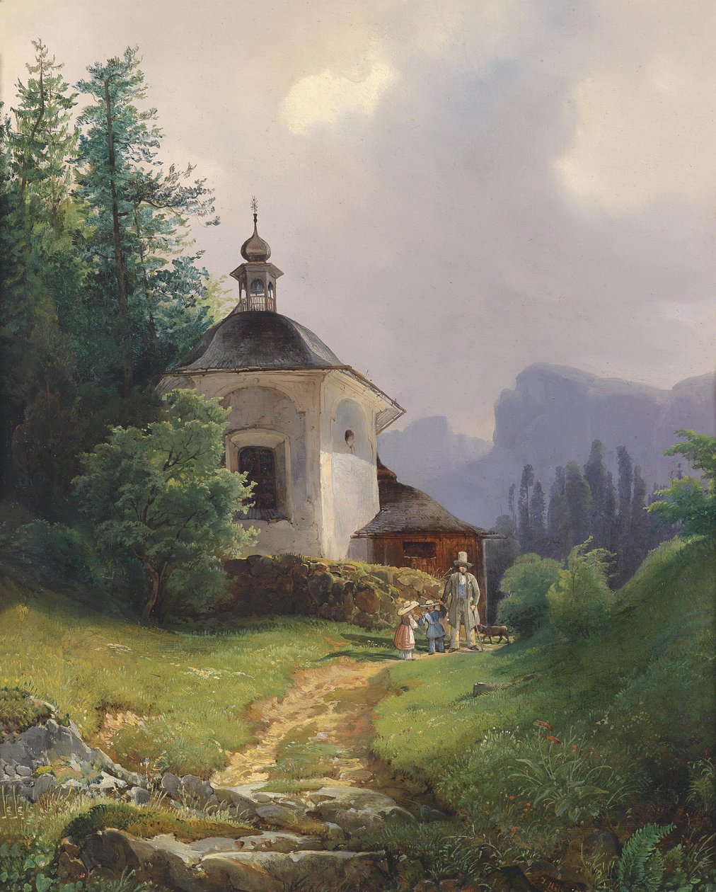 Kápolna a Kalvarienberge -en a Lahnban Hailstadt közelében (Hallstatt) alkotó: Joseph Holzer